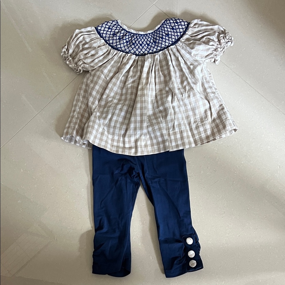 Blue and Cream Kids Matching Set